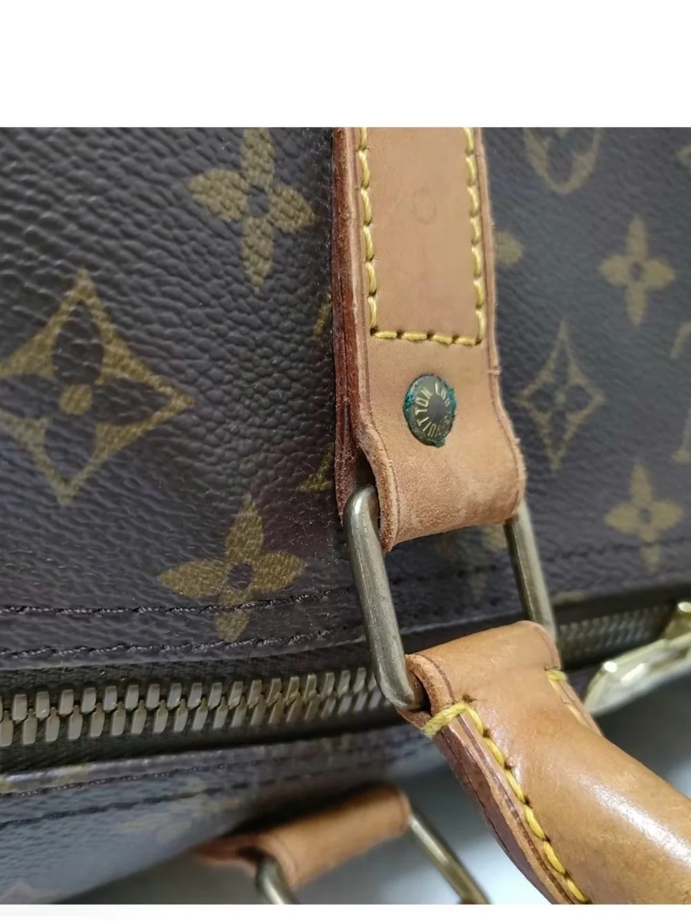 Louis Vuitton Monogram Duffel Bag in Brown and Tan Leather